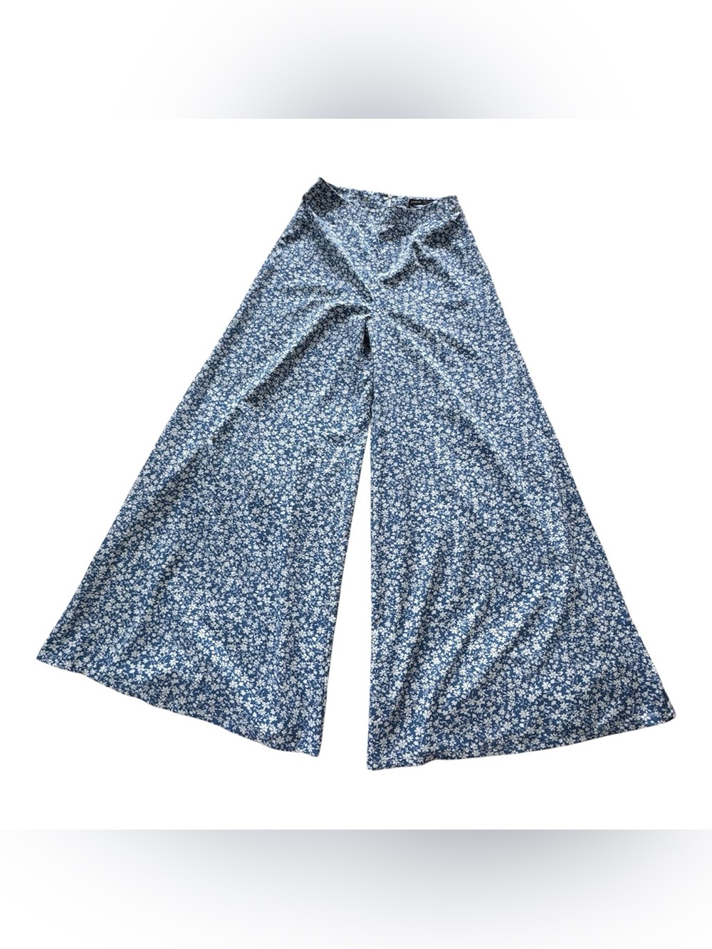 SHEIN Blue Floral Wide Leg Pants